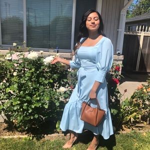 Baby blue dress: I’m 5”1 and weigh 112